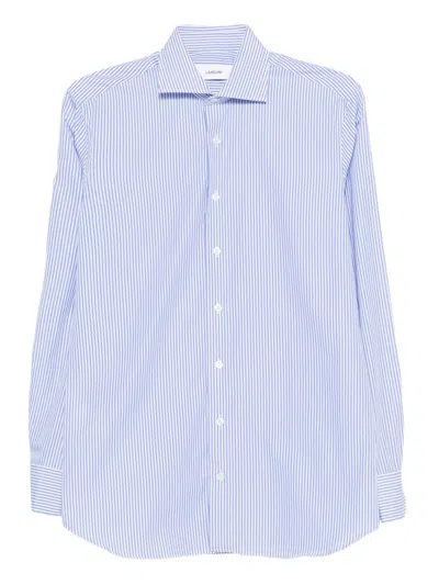 LARDINI LARDINI LIGHT BLUE STRIPED PATTERN SHIRT