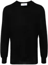 Lardini Men's Lightweight Crew Neck Wool Sweater In Black