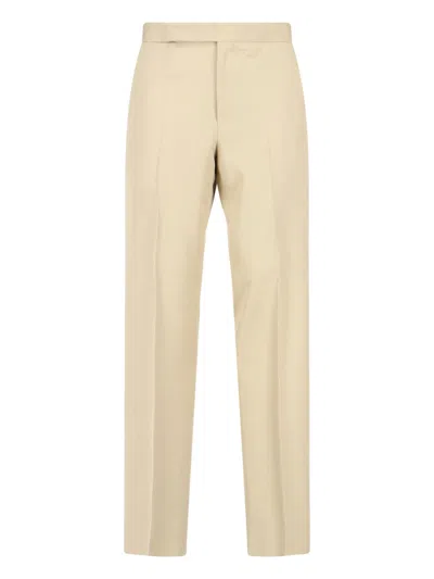Lardini Lightweight Tailored Trousers In Viscose-silk Blend In Sand