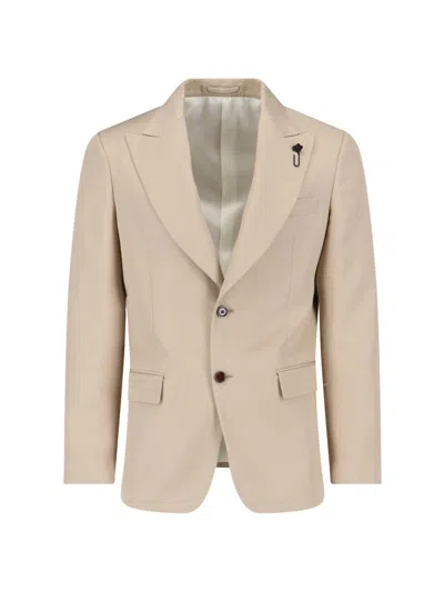 Lardini Lightweight Viscose-silk Jacket For Men In Sand