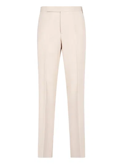 Lardini Lightweight Viscose-silk Trousers For Men In Neutral