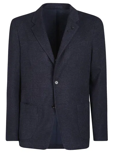 Lardini Liknit Jacket In Blue