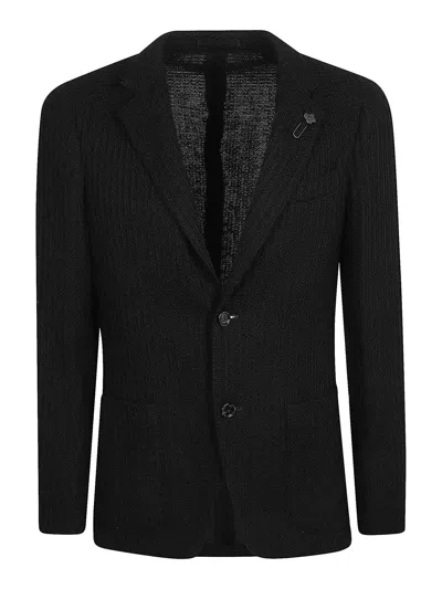 Lardini Giacca Uomo Liknit In Black
