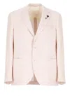 Lardini Peak Lapel Blazer Buttoned Cuffs In Pink