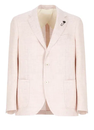 LARDINI LINEN AND VIRGIN WOOL JACKET