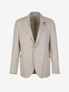Lardini Linen And Viscose Blazer In Neutral