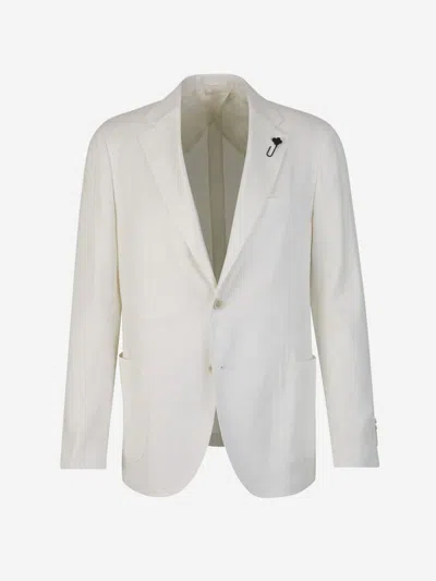 Lardini Linen And Viscose Blazer In White