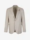 Lardini Linen And Viscose Blazer In Beige