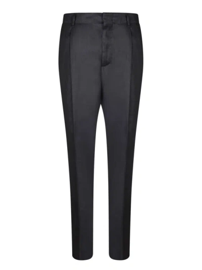 Lardini Linen And Viscose Trousers In Black