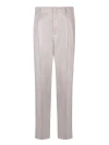 Lardini Linen And Viscose Trousers In Grey