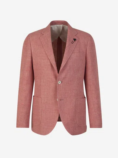 LARDINI LARDINI LINEN AND WOOL BLAZER