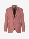 Lardini Linen And Wool Blazer In Cherry