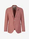 Lardini Linen And Wool Blazer In Cherry
