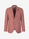 Lardini Linen And Wool Blazer In Cherry