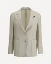 Lardini Linen Blazer In Neutral