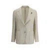 Lardini Linen Blazer In Neutral