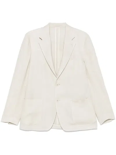 Lardini Linen Blazer In Neutrals