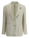 Lardini Linen Blazer In Neutrals