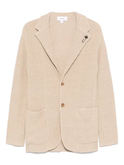 Lardini Linen Blazer In Neutrals