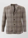 Lardini Plaid-pattern Single-breasted Blazer In Gray