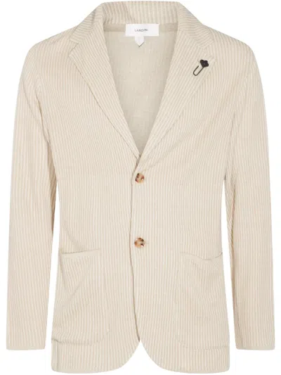 Lardini Linen-cotton Blazer In Nude