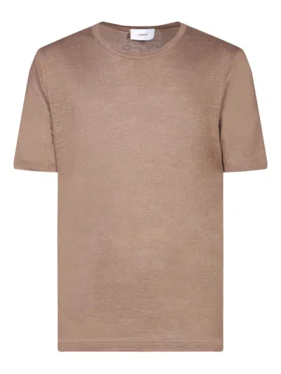 LARDINI LINEN CREW-NECK T-SHIRT