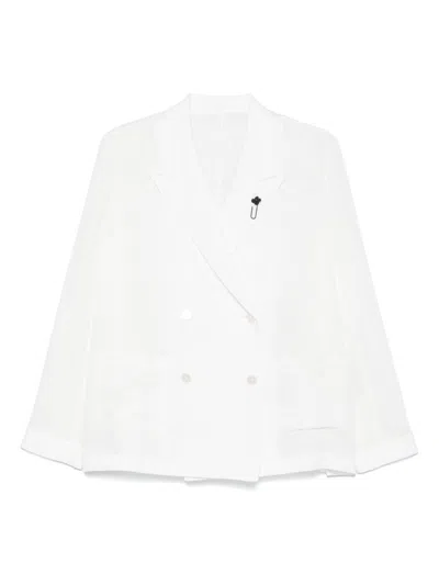 LARDINI LARDINI LINEN DOUBLE BREASTED BLAZER