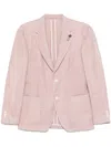 Lardini Refined Linen Jacket With Front Button Fastening In Pink