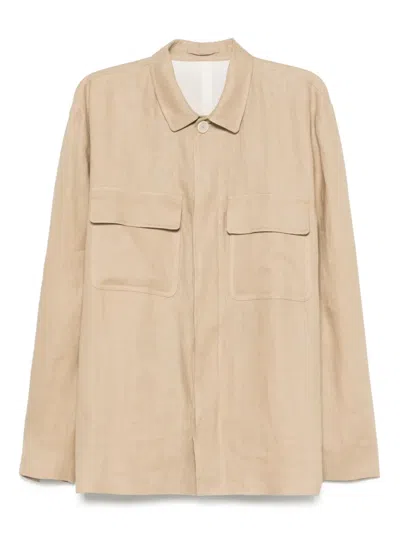 Lardini Linen Jacket In Neutrals