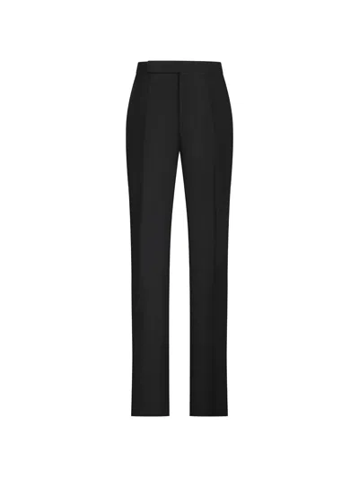 Lardini Linen Lined Trousers With Zip And Hook Closure In Black