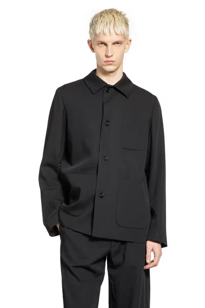 Lardini Linen Overshirt In Black