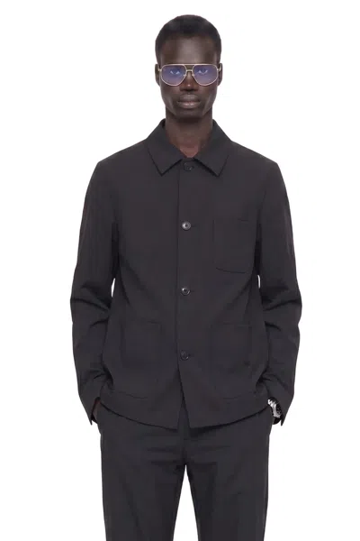 Lardini Linen Overshirt In Brown
