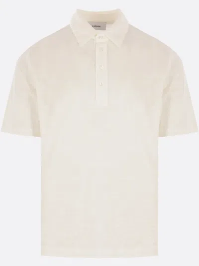 Lardini Linen Polo Shirt In White