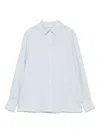 Lardini Long Sleeve Button-up Top In Blue