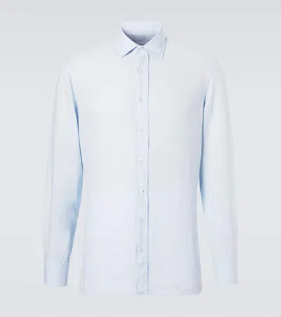 Lardini Linen Shirt In Blue