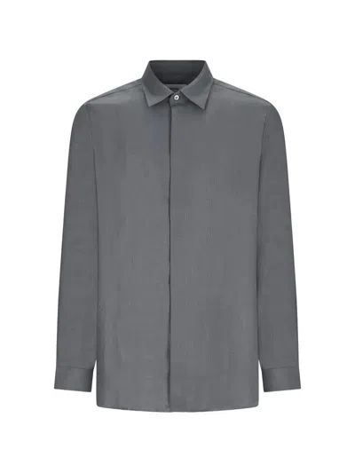 Lardini Linen Shirt In Gray