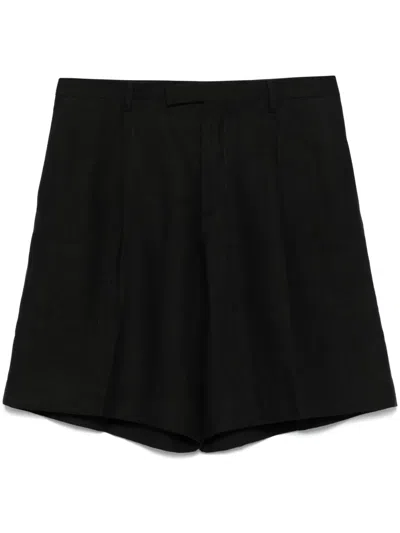 Lardini Linen Shorts In 黑色