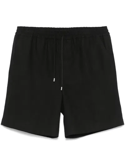 Lardini Linen Shorts In Black