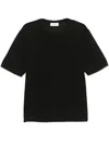 Lardini Black Cotton Crewneck T-shirt In Black