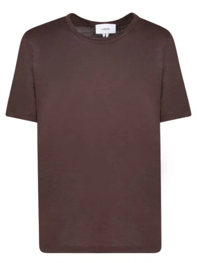 Lardini Linen T-shirt In Brown