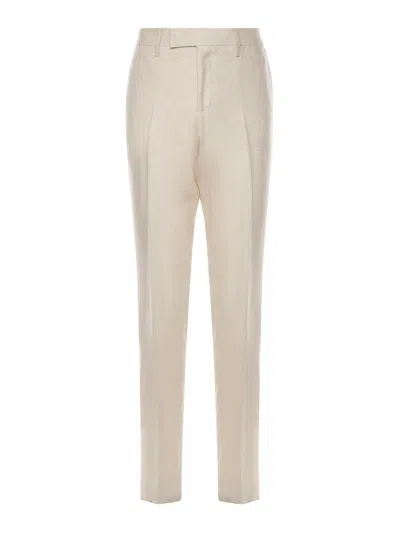 Lardini Linen Trousers In White