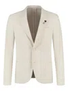 Lardini Linen Two-button Blazer In Neutral