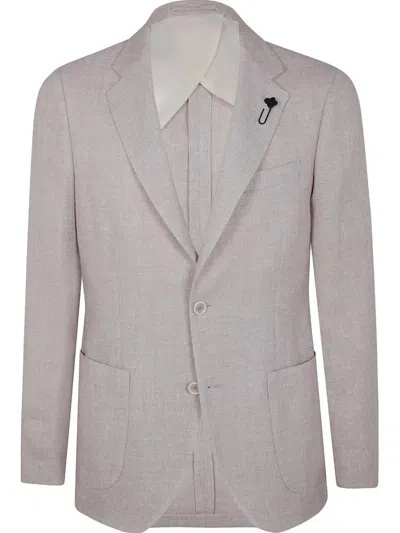 Lardini Linen Wool Blend Jackets In Gray