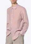 Lardini Logo Embroidered Buttoned Shirt In Pink