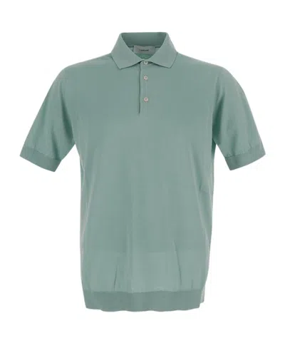 Lardini Logo-embroidered Cotton Polo Shirt In Green