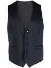 Lardini Logo-patch Waistcoat In Blue