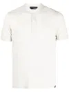 LARDINI LOGO-TAG LINEN POLO SHIRT