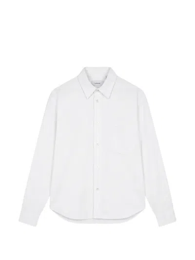 Lardini Logo-embroidered Chest-pocket Shirt In White