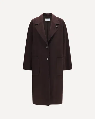 Lardini Long Cashmere Coat In Brown