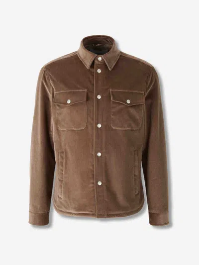 Lardini Corduroy Shirt Jacket In Brown